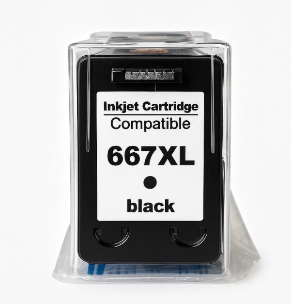 Cartucho de Tinta Compatível com HP 667XL Q67XL Preto Microjet