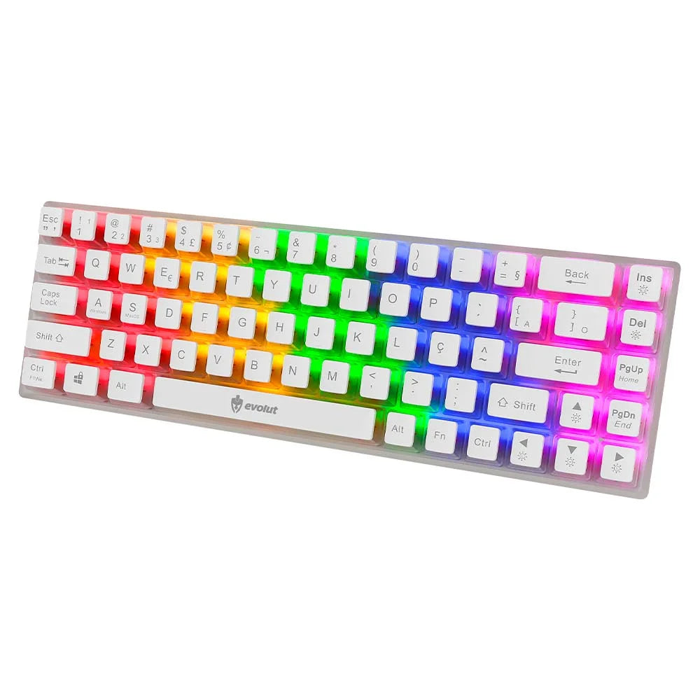 Teclado Gamer mecanico transparente EG 217 LUMINI com fio EVOLUT