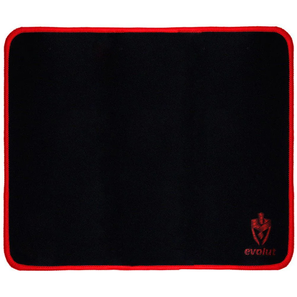 Mousepad Gamer EG 401BK Quadrado 250x210x2mm Preto borda vermelha - EVOLUT